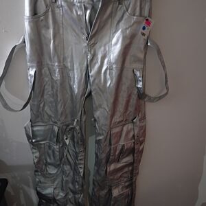 AKIRA Metallic Silver Pants
